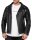 Reichstadt Herren Slim Fit Lederjacke Silver Zipper  RS006LUX Black M