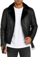 Reichstadt Herren Slim Fit Kunstleder  RS008PU Black - Black Zipper L
