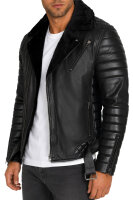 Reichstadt Herren Slim Fit Kunstleder  RS008PU Black - Black Zipper L
