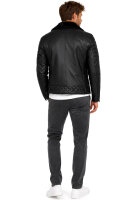 Reichstadt Herren Slim Fit Kunstleder  RS008PU Black - Black Zipper XXL