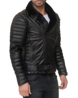Reichstadt Herren Slim Fit Kunstleder  RS008PU Black - Black Zipper XXL
