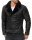 Slim Fit Kunstlederjacke Herren  RS008PU Black - Black Zipper XXL