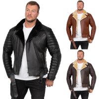 Reichstadt Herren Slim Fit Bikerjacke Black Zipper RS008LUX