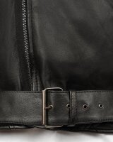 Slim Fit Echtlederjacke Herren Black Zipper RS008LUX Black M