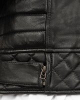 Slim Fit Echtlederjacke Herren Black Zipper RS008LUX Black M