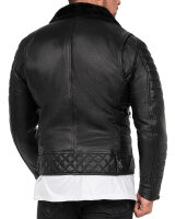 Slim Fit Echtlederjacke Herren Black Zipper RS008LUX Black L