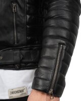 Slim Fit Echtlederjacke Herren Black Zipper RS008LUX Black XL