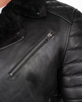 Slim Fit Echtlederjacke Herren Black Zipper RS008LUX Black XXL