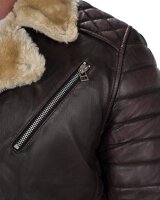 Slim Fit Echtlederjacke Herren Black Zipper RS008LUX Brown S