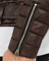 Slim Fit Echtlederjacke Herren Black Zipper RS008LUX Brown M