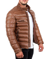 Herren Bomber Echtleder Jacke RS016 Brown M