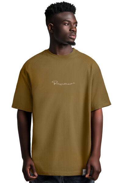 Reichstadt Herren Oversized Kurzarmshirt 22RS033 Khaki XXL