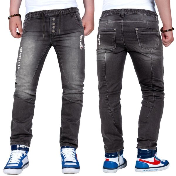 Slim Fit Jogging Jeans Kinder Stonewashed  RS105 Black (164)