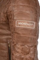 Slim Fit Echtlederjacke Herren Echtleder 22RS31LUX Cognac M
