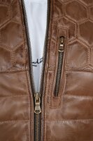 Slim Fit Echtlederjacke Herren Echtleder 22RS31LUX Cognac M