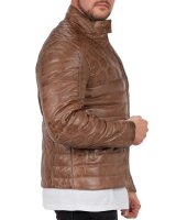 Reichstadt Herren Slim Fit Bikerjacke Echtleder 22RS31LUX Cognac L