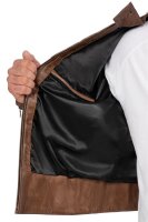 Slim Fit Echtlederjacke Herren Echtleder 22RS31LUX Cognac XXL