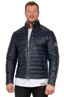 Slim Fit Echtlederjacke Herren Echtleder 22RS31LUX Navy M