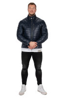 Slim Fit Echtlederjacke Herren Echtleder 22RS31LUX Navy M