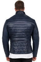 Reichstadt Herren Slim Fit Bikerjacke Echtleder 22RS31LUX Navy L