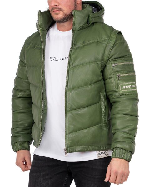 Regular Fit Jacke Herren Echtleder 22RS032LUX Khaki XL