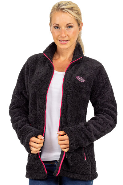 Reichstadt Damen Regular Fit Flauschige Jacke Kuschelige 22RSW002 Black XL
