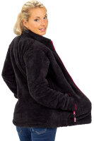 Reichstadt Damen Regular Fit Flauschige Jacke Kuschelige 22RSW002 Black XXL