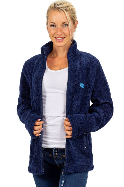 Reichstadt Damen Regular Fit Flauschige Jacke Kuschelige 22RSW002 Navy S
