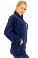 Reichstadt Damen Regular Fit Flauschige Jacke Kuschelig 22RSW002 Navy M
