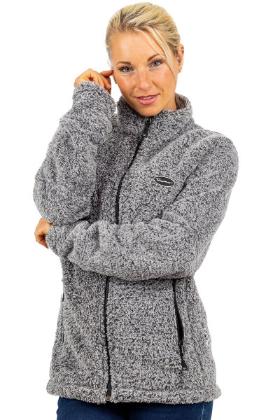 Reichstadt Damen Regular Fit Flauschige Jacke Kuschelig 22RSW002 Granit XL