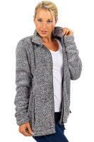 Reichstadt Damen Regular Fit Flauschige Jacke Kuschelig 22RSW002 Granit XL