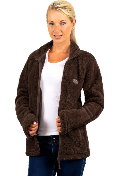 Reichstadt Damen Regular Fit Flauschige Jacke Kuschelig 22RSW002 Coffee Brown M