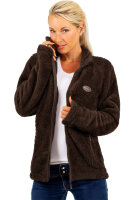 Reichstadt Damen Regular Fit Flauschige Jacke Kuschelig 22RSW002 Coffee Brown M