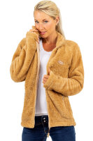 Reichstadt Damen Regular Fit Flauschige Jacke Kuschelige 22RSW002 Camel L