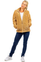 Reichstadt Damen Regular Fit Flauschige Jacke Kuschelige 22RSW002 Camel L