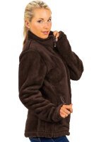 Reichstadt Damen Regular Fit Flauschige Jacke Kuschelig 22RSW002 Coffee Brown XXL
