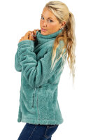 Reichstadt Damen Regular Fit Flauschige Jacke Kuschelige 22RSW002 Old Green XXL