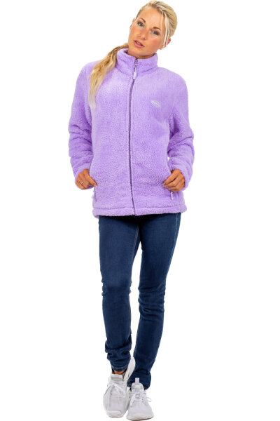 Reichstadt Damen Regular Fit Flauschige Jacke Kuschelig 22RSW002 Purple XXL