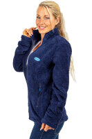 Reichstadt Damen Regular Fit Flauschige Jacke Kuschelig 22RSW002 Navy 4XL