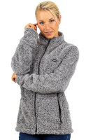 Reichstadt Damen Regular Fit Flauschige Jacke Kuschelig 22RSW002 Granit 4XL