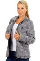 Reichstadt Damen Regular Fit Flauschige Jacke Kuschelig 22RSW002 Granit 4XL