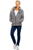 Reichstadt Damen Regular Fit Flauschige Jacke Kuschelig 22RSW002 Granit 4XL