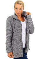 Reichstadt Damen Regular Fit Flauschige Jacke Kuschelige 22RSW002 Granit 4XL