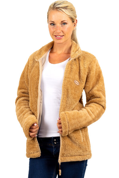 Regular Fit Fleecejacke Damen Kuschelige22RSW002 Camel XS
