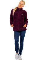 Reichstadt Damen Regular Fit Flauschige Jacke Kuschelig 22RSW002 Red Wine 3XL