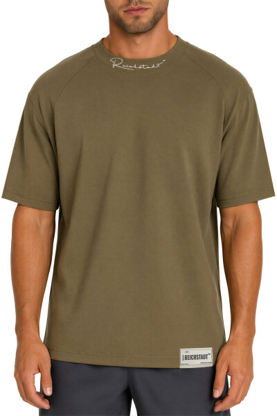 Reichstadt Herren Relaxed Fit Kurzarmshirt 23RS041 Khaki S