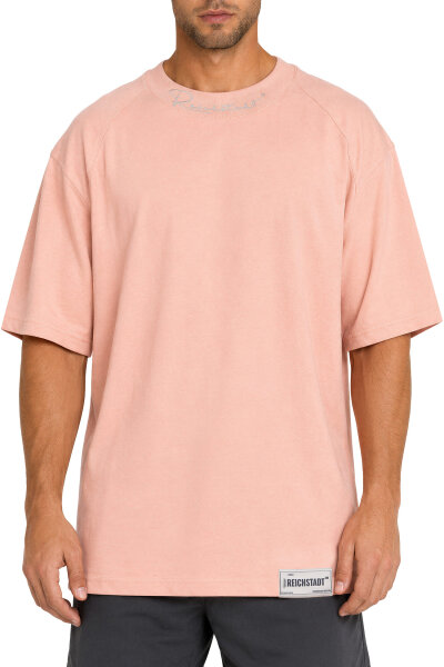 Reichstadt Herren Relaxed Fit Kurzarmshirt 23RS041 Old Pink 4XL
