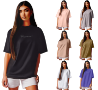 Reichstadt Damen Oversized Kurzarmshirt Brand Stick 23RSW044