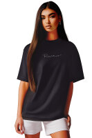Reichstadt Damen Oversized Kurzarmshirt Brand Stick 23RSW044 Black XL