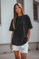 Reichstadt Damen Oversized Kurzarmshirt Brand Stick 23RSW044 Black XL